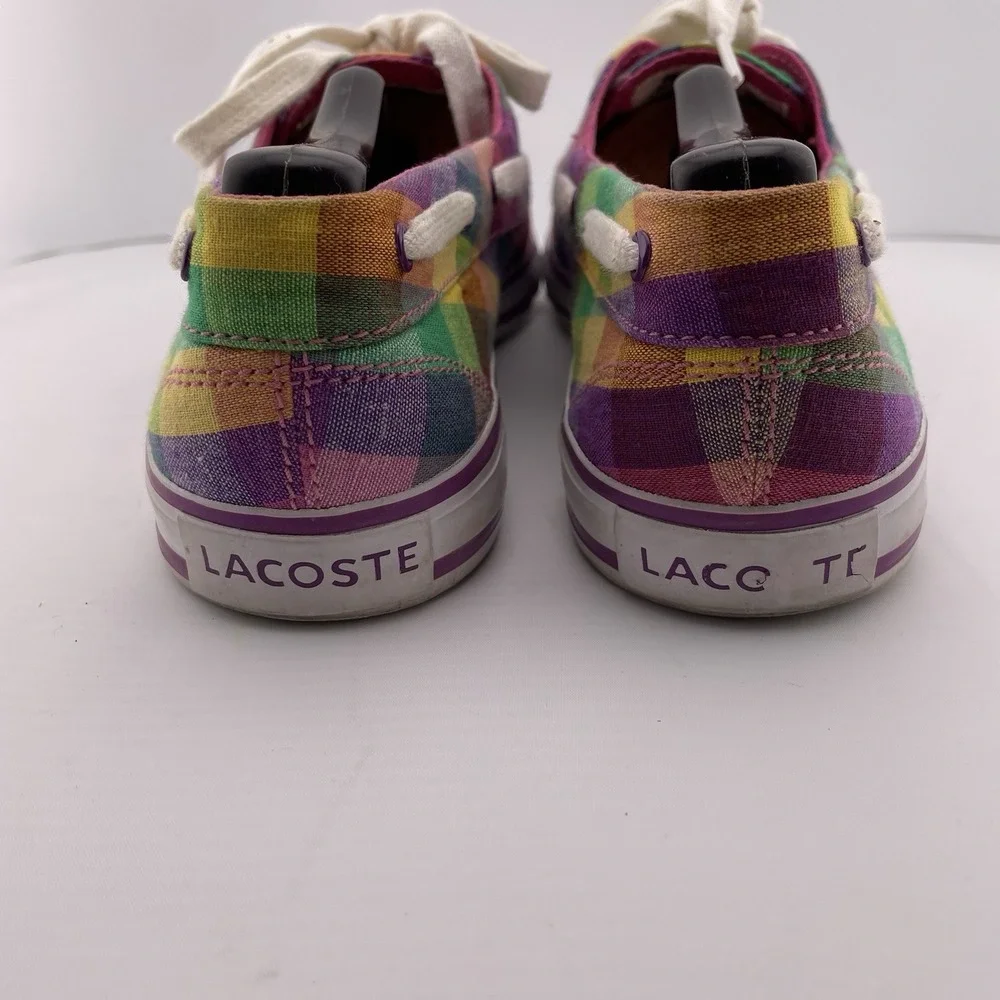 Lacoste Checkered Slip On Sneakers Shoes Plaid US Size 8 MSRP $150